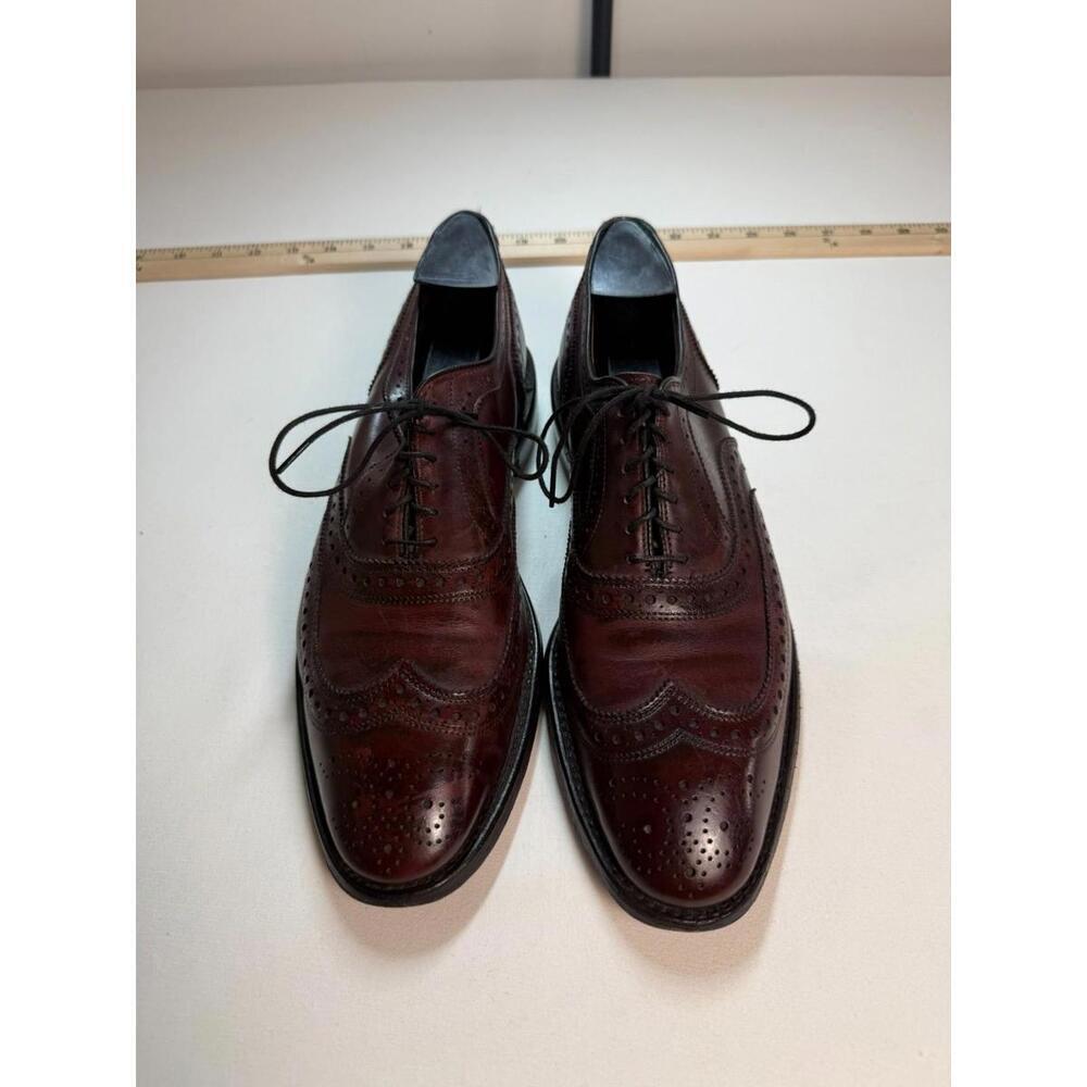 Allen Edmonds McAllister Burgundy Leather Cap Toe Oxford Dress Shoes Size 9.5